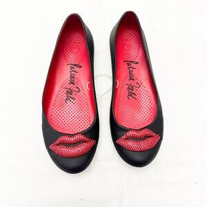 Patricia Field x Crocs Gianna Lips Studded Round Toe Ballet Flat Shoes Size 9